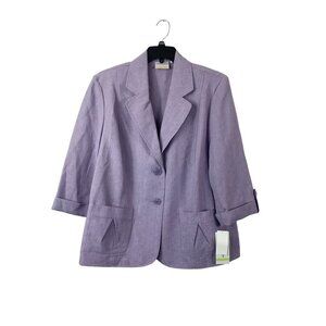 Alfred Dunner Women's Notting Hill Lilac Blazer Top